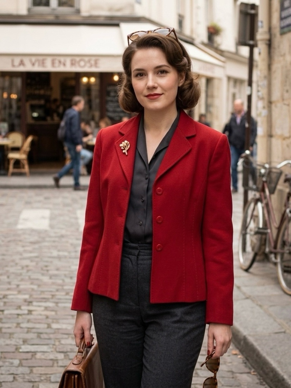 Petite Sophisticate Red Wool Cashmere Blazer Jacket Size 4 Vintage Academia